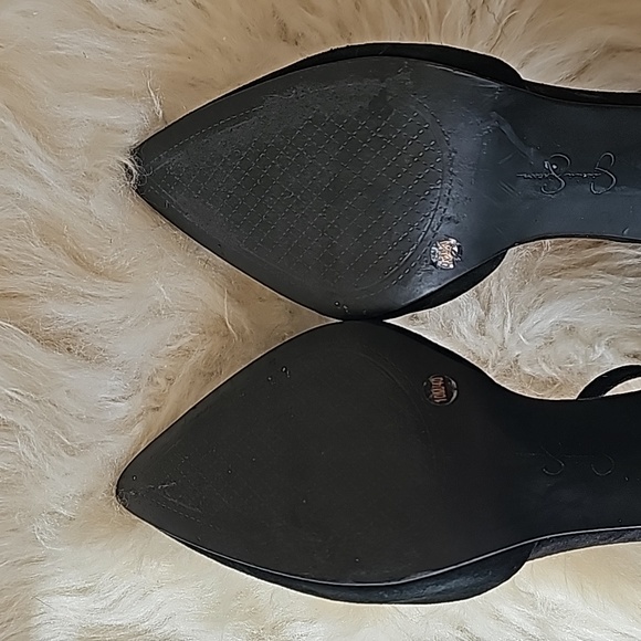 Jessica Simpson black suede stiletto sandals ankle straps high heel - Picture 12 of 13